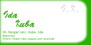 ida kuba business card